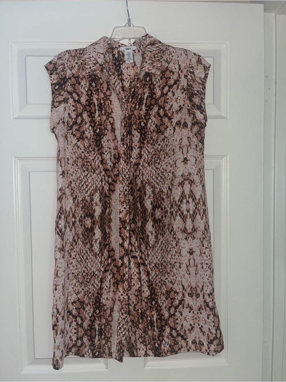 Bar III Brown and Pink Snake-Print Shift Dress